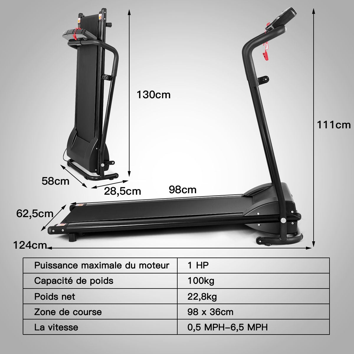 Elektrisches Laufband Klappbar Heimtrainer Rollbar Fitnessgerät LCD Display