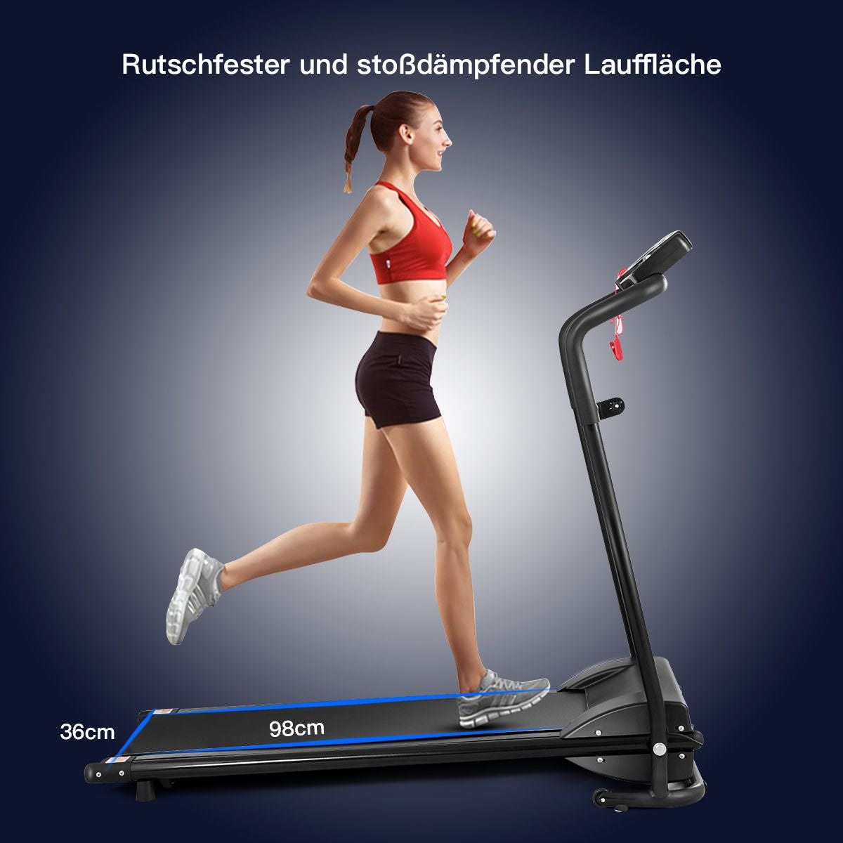 Elektrisches Laufband Klappbar Heimtrainer Rollbar Fitnessgerät LCD Display