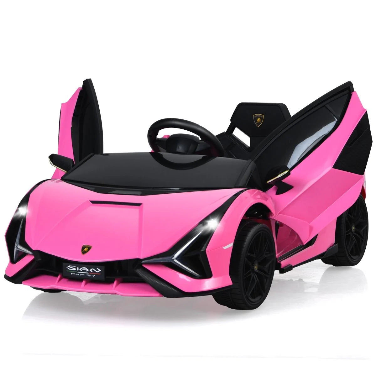 12V Kinderauto Mit 2,4G-Fernbedienung Mit Musik Und Led-Scheinwerfer 108 X 64 X 41 Cm Rosa