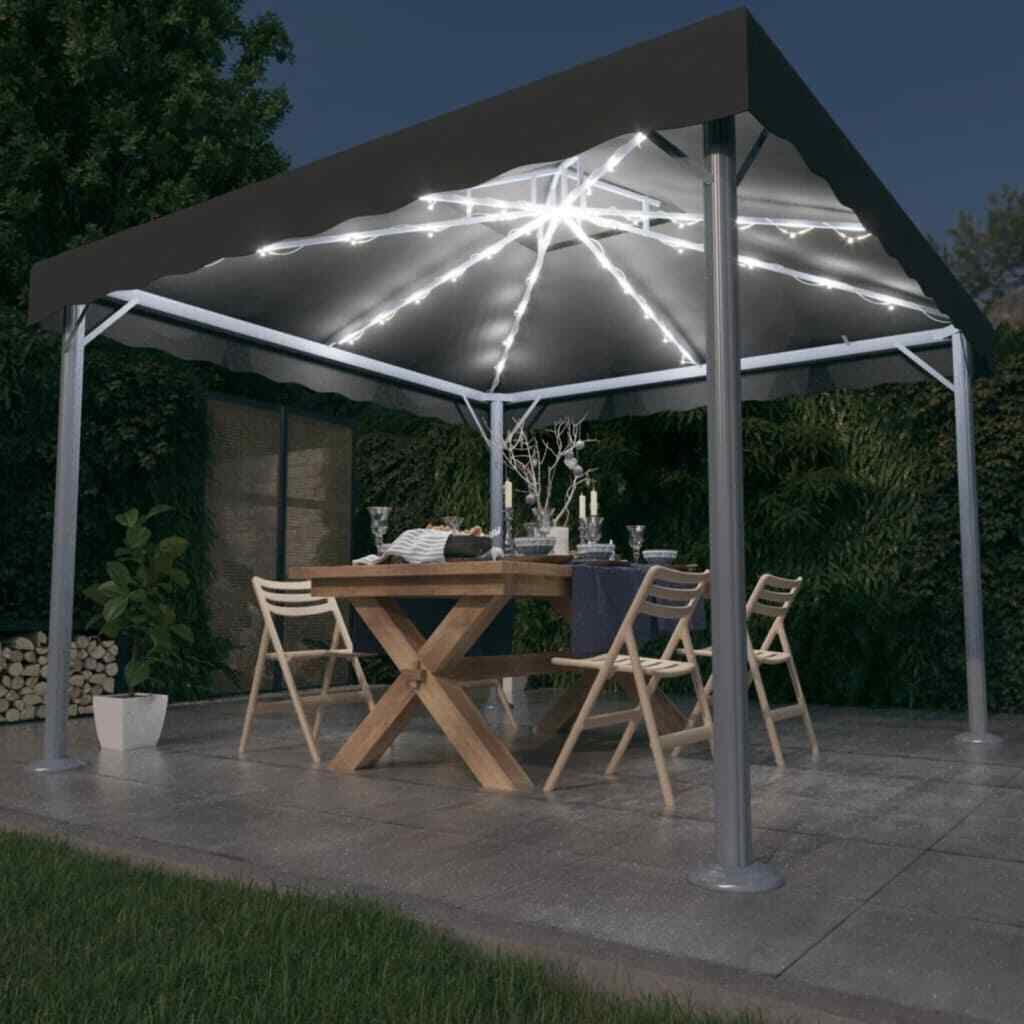 Pavillon Mit LED Lichterketten Partyzelt Festzelt Gartenpavillon Alu Vidaxl